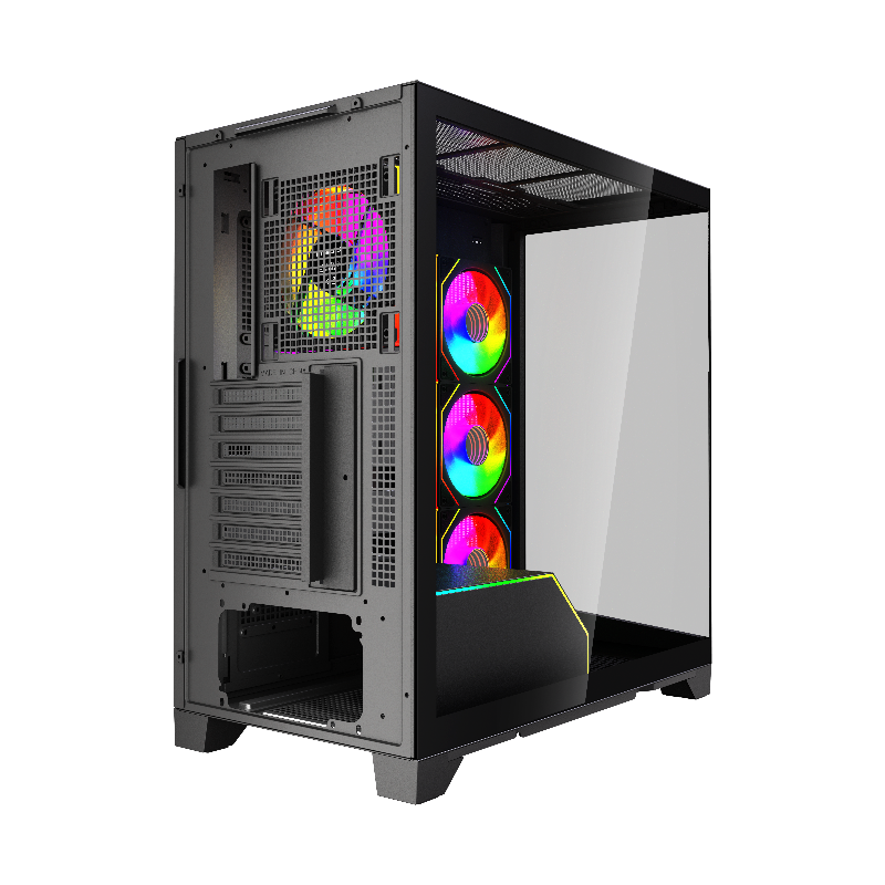 Корпус для ПК Hspd F550, Midi Tower, чёрный, под ATX, mATX, mITX, F550-TGBK-ARGB, фото 4