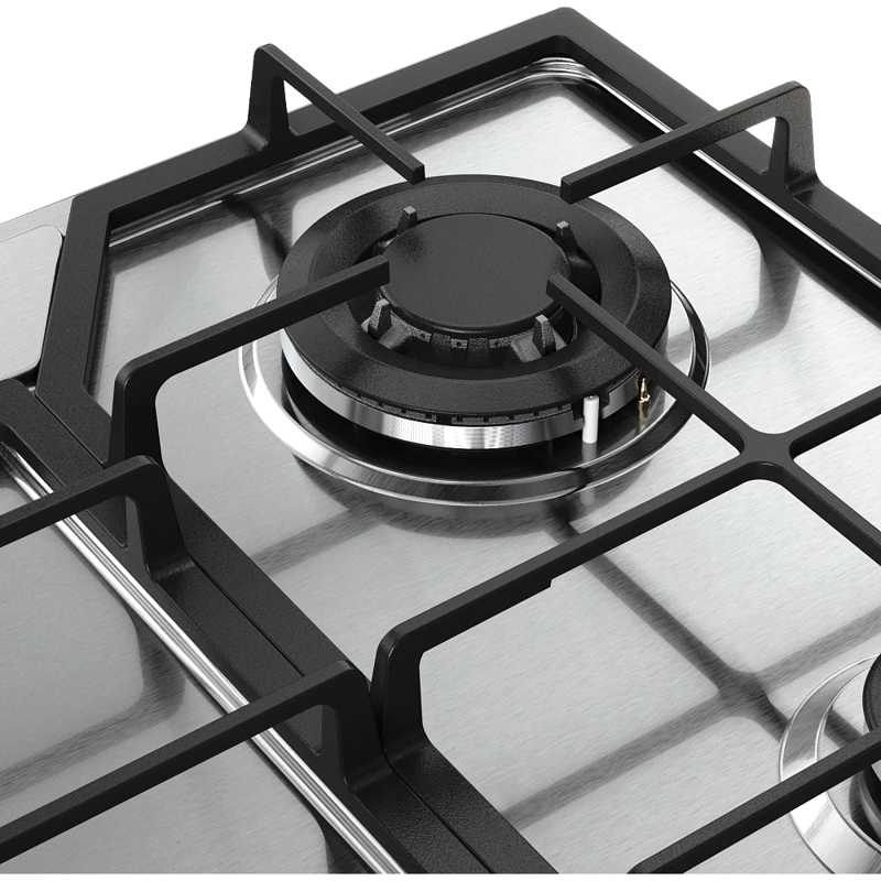 Варочная панель Monsher MSG 63 Acier, газовая, 58 см, 4 конфорки с WOK, газ-контроль, нержавеющая сталь, фото 4