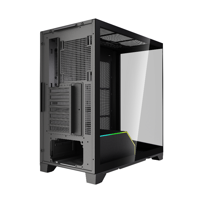 Корпус для ПК Hspd F550, Midi Tower, чёрный, под ATX, mATX, mITX, материал закалённое стекло, сталь, фото 6