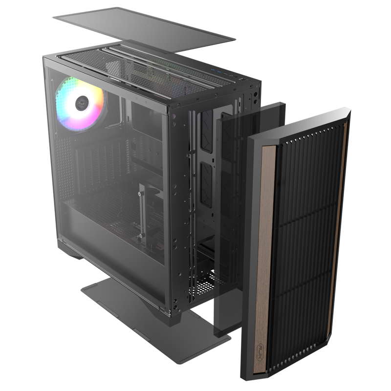 Корпус для ПК Raijintek AGOS MAX, Midi Tower, чёрный, под ATX, E-ATX, Mini-ITX, подсветка ARGB, фото 5