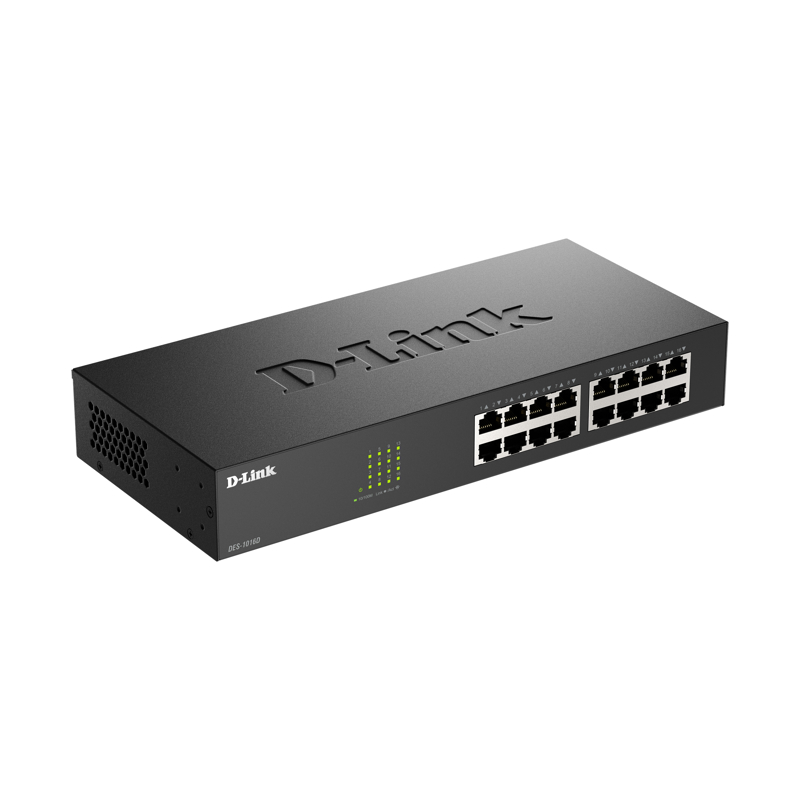 Коммутатор D-Link DES-1016D неуправляемый, 16 портов 100 Мбит/с, для стойки, металлический корпус, фото 2