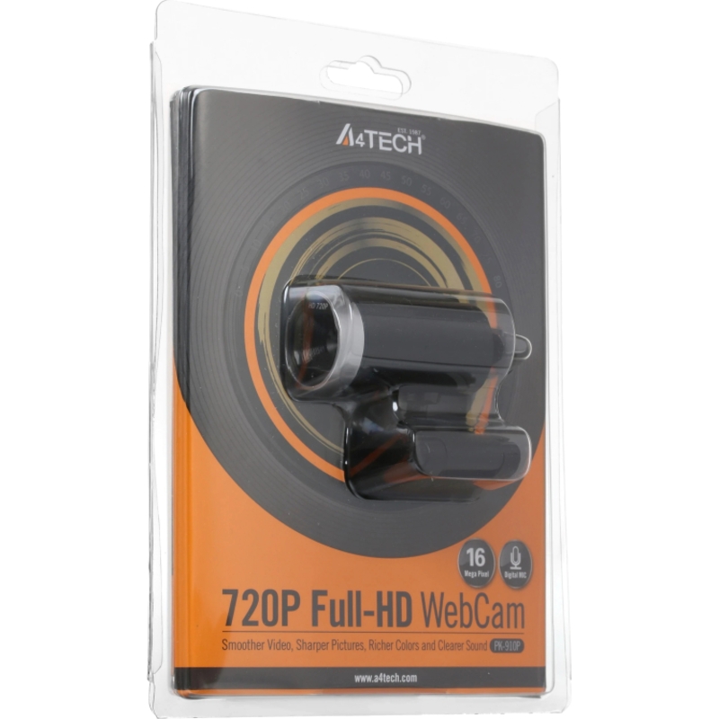 Веб-камера A4Tech 1Mpix, 1280x720, 30 к/с, фокус фиксированный, угол обзора 68 °, встроенный микрофон, фото 5