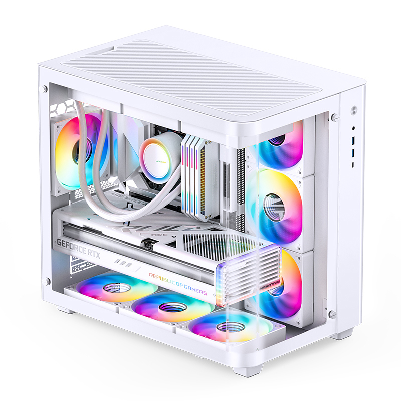Корпус для ПК Jonsbo TK-3, Mini Tower, белый, под ATX, mATX, Mini-ITX, материал закалённое стекло, сталь, фото 5