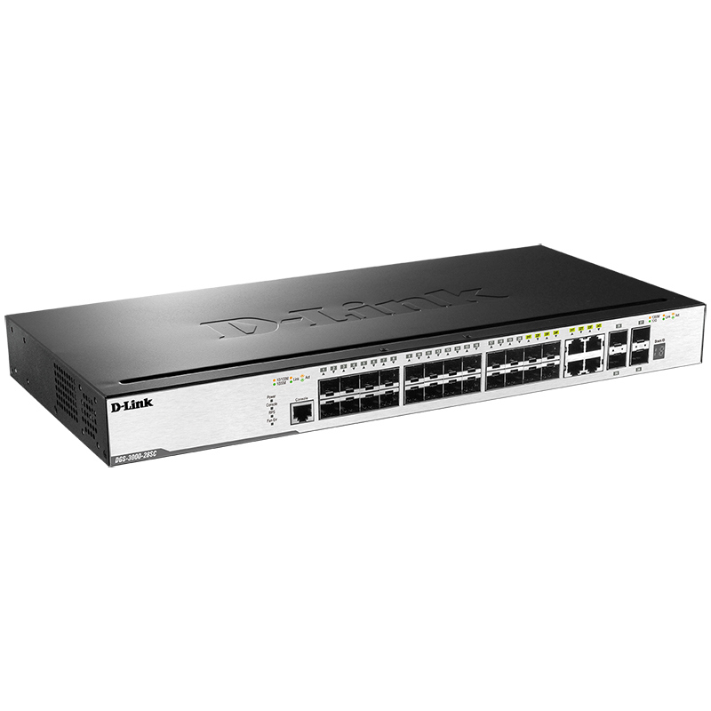 Коммутатор D-Link DGS-3000-28SC управляемый L2, 20 слотов SFP, 4 комбо-порта, 4 SFP+ 10 Гбит/с, фото 2
