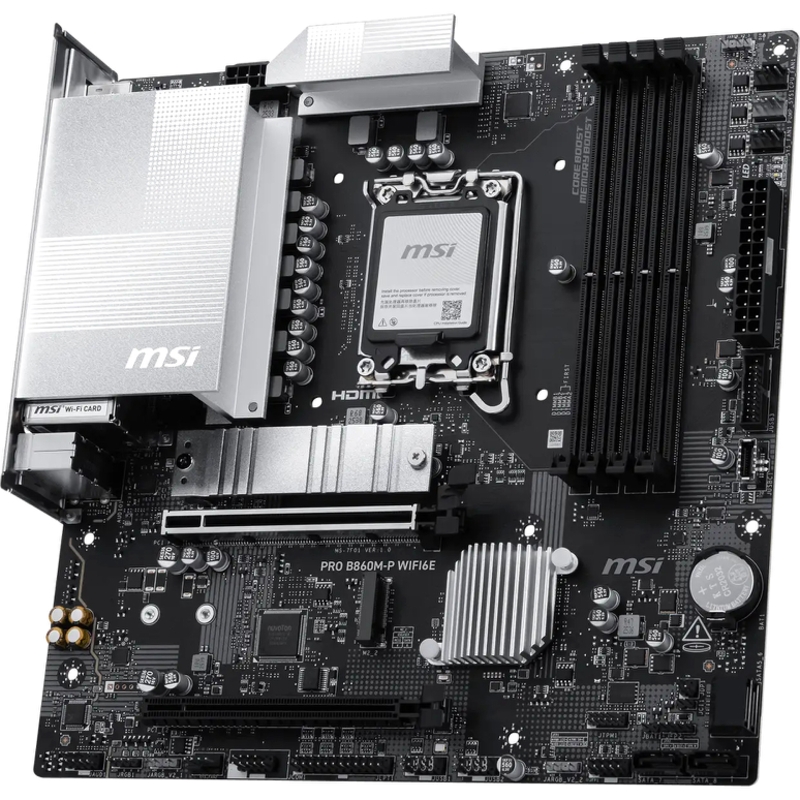 Материнская плата MSI PRO B860M-P WIFI6E, LGA1851, Intel B860, Micro-ATX, DDR5, фото 3