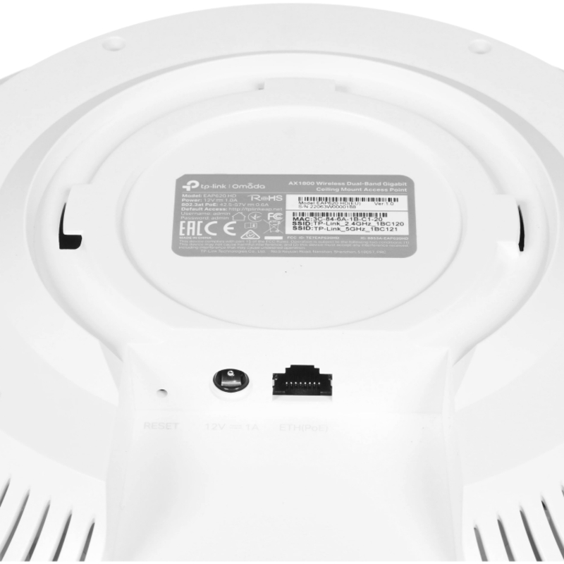 Потолочная точка доступа TP-Link EAP620 HD, Wi-Fi 6, MU-MIMO, порт 1 Гбит/с, PoE 802.3at, фото 4