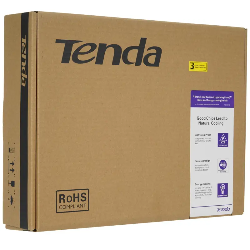 Коммутатор Tenda TEG1024D неуправляемый, 24 порта 1 Гбит/с, фото 6