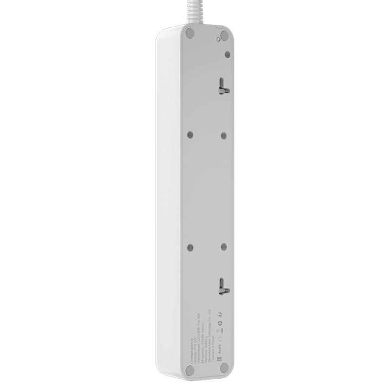 Сетевой фильтр AGNI TP-FD5E плоский, 5 розеток с заземлением, шнур 3 м, 16 А, 4000 Вт, белый, фото 3