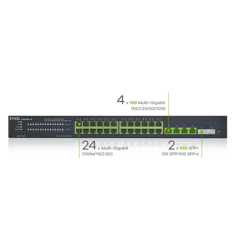 Коммутатор ZYXEL XMG1930-30 смарт L2+, 24 порта 2,5 Гбит/с, 4 порта 10 Гбит/с, 2 SFP+, 19″, фото 10