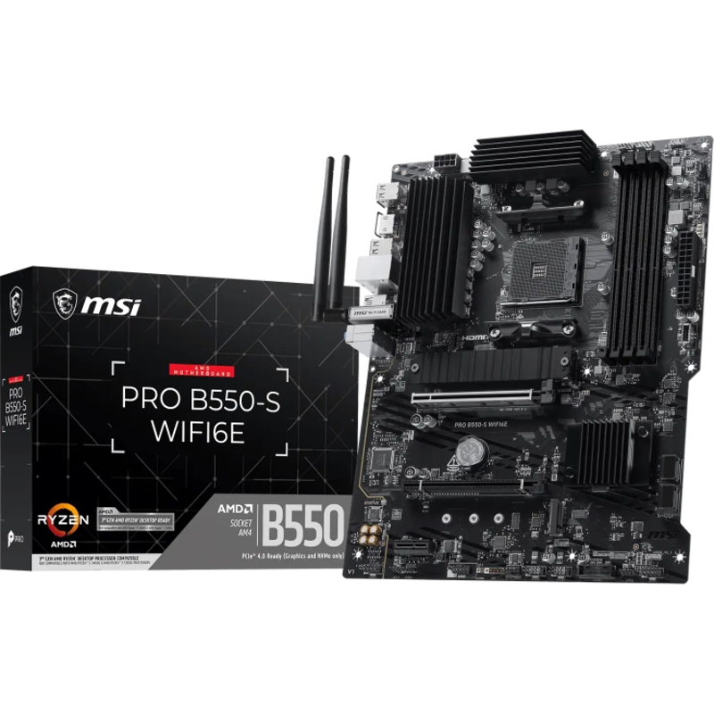Материнская плата MSI PRO B550-S WIFI6E, AM4, AMD B550, ATX, DDR4, фото 5