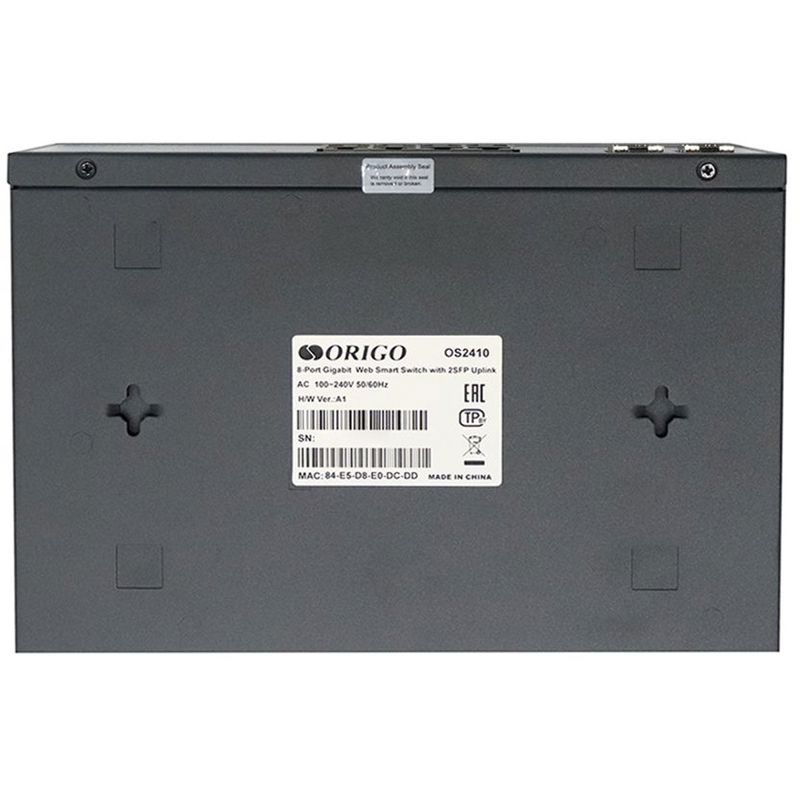 Коммутатор Origo OS2410/A1A смарт L2, 8 портов 1 Гбит/с, 2 SFP, без вентилятора, фото 3