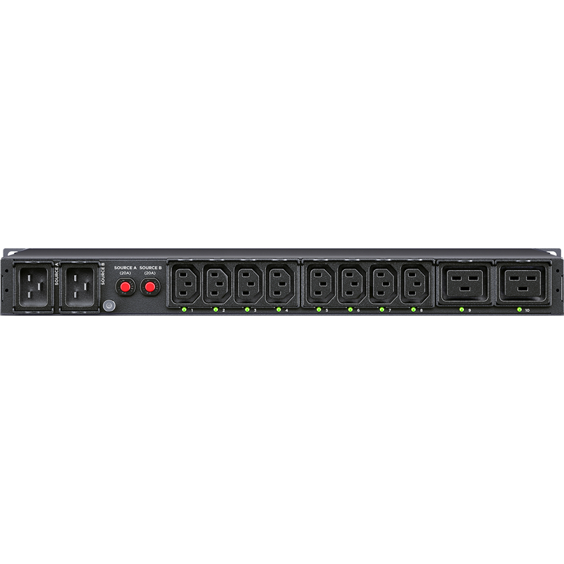 Блок распределения питания CyberPower PDU44005 с ATS, 1U, 16 А, вход C20, 8 розеток C13 и 2 C19, фото 4