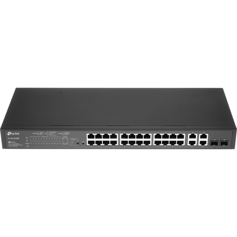 Коммутатор TP-Link SL2428P управляемый L2, 24 порта PoE+ 100 Мбит/с, 4 порта 1 Гбит/с, 250 Вт, фото 2