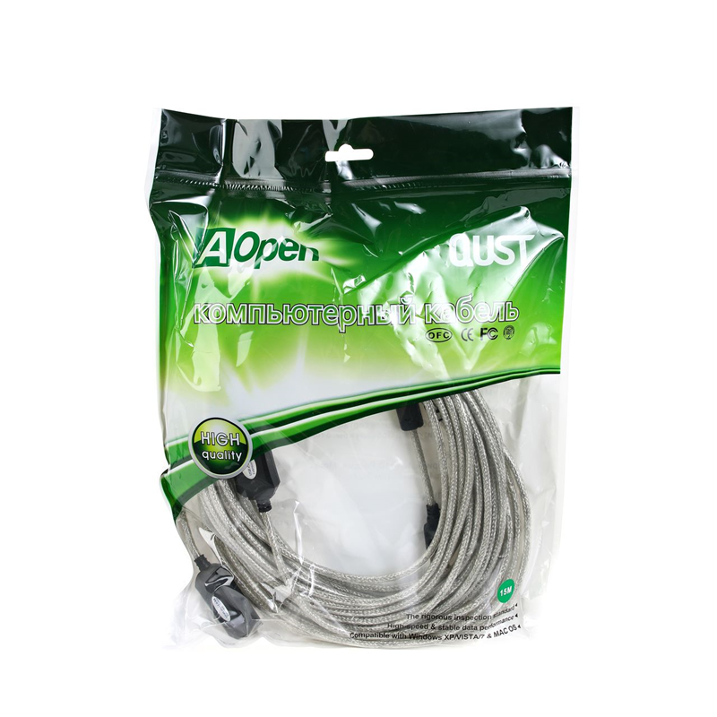 Кабель AOpen/Qust USB2.0-repeater, USB 2.0 Type-AM, USB 2.0 Type-AF, 15 м, фото 2