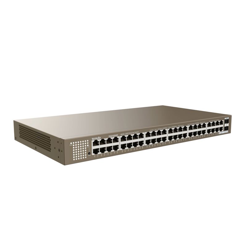 Коммутатор Tenda TEG1050F неуправляемый, 48 портов 1 Гбит/с, 2 SFP, для стойки или стола, фото 3