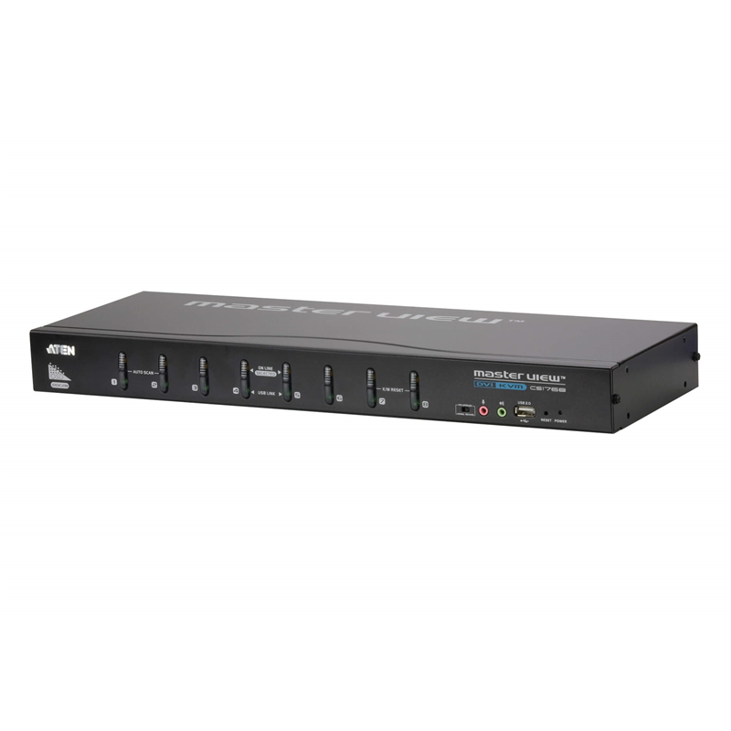 KVM-переключатель Aten CS1768 на 8 компьютеров, USB и DVI, 1920×1200, звук, для стойки 19″ 1U, фото 3