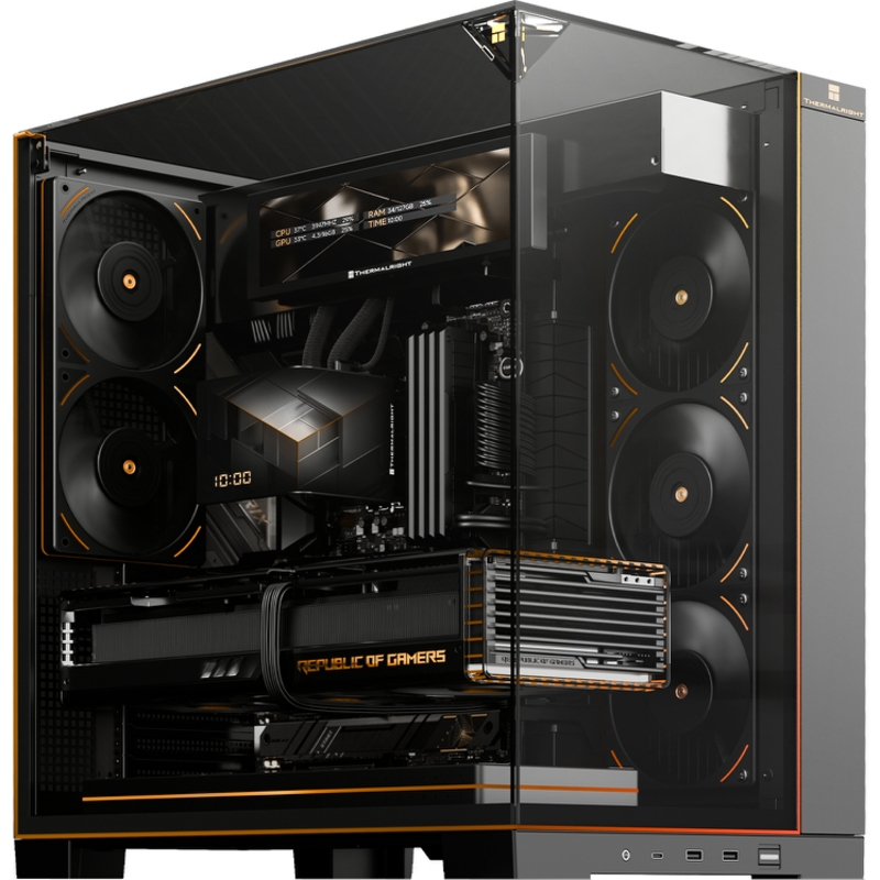 Корпус для ПК Thermalright A70 Vision, Midi Tower, чёрный, под ATX, mATX, mITX, подсветка ARGB, фото 8