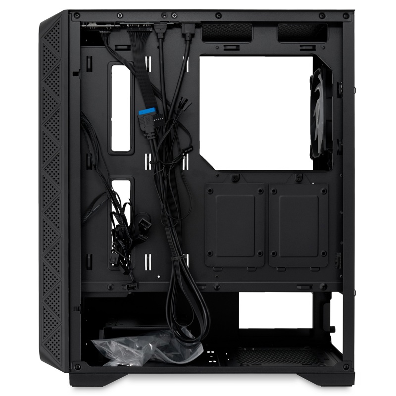 Корпус для ПК Hspd M521, Midi Tower, чёрный, под ATX, mATX, Mini-ITX, материал закалённое стекло, сталь, фото 7