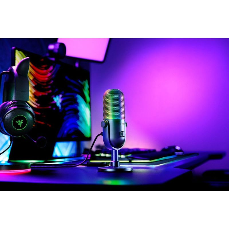 Микрофон Razer Seiren V3 Chroma, проводное подключение, USB Type-A, настольный, Black, фото 5