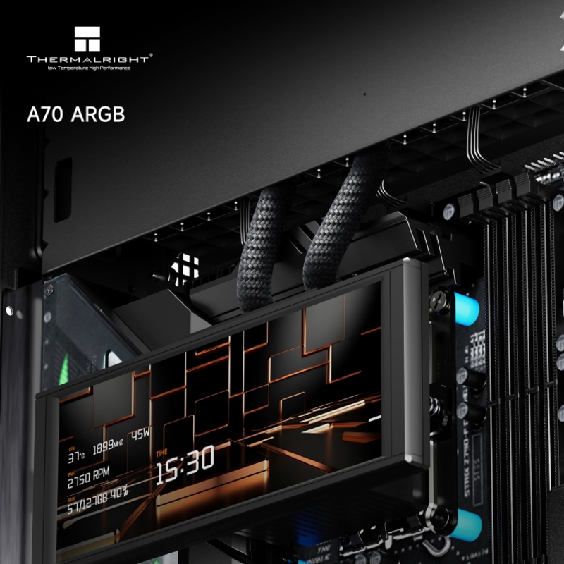 Корпус для ПК Thermalright A70 FAN5-C, Midi Tower, чёрный, под ATX, mATX, Thin mITX, подсветка ARGB, фото 7