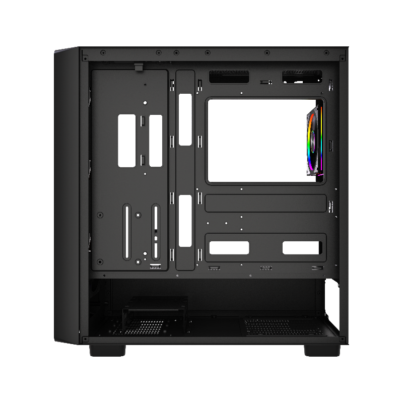 Корпус для ПК Hspd F760, Midi Tower, чёрный, под ATX, E-ATX, mATX, mITX, подсветка ARGB, фото 4
