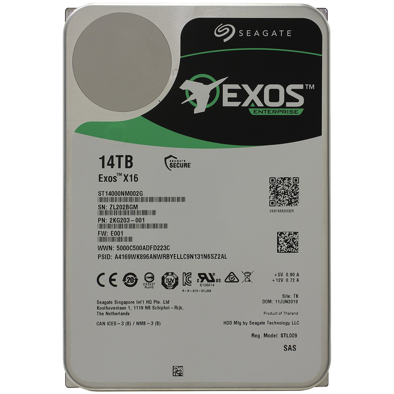 Жёсткий диск HDD Seagate SAS 14Tb Exos X16 12Gb/s 7200 256Mb (Seagate ST14000NM002G), фото 3