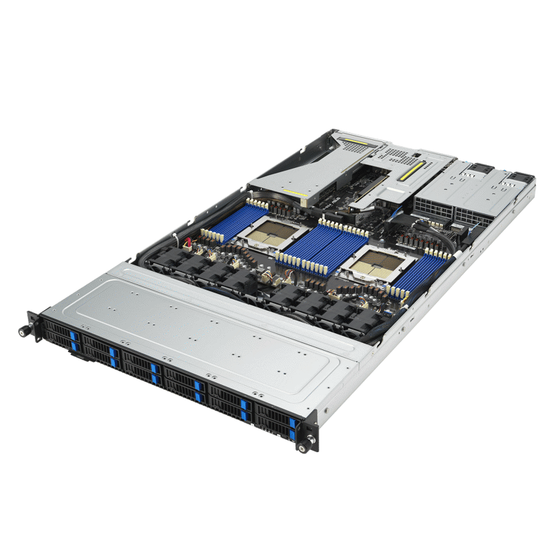 Серверная платформа ASUS RS700A-E12-RS12U, 1U, 2 x LGA6096 400W, 24 x DDR5 4800, 12x 2.5" hsb NVMe, 1 x dual-slot GPU, 2 x M.2 2280 (ASUS 90SF02D1-M006Z0), фото 3