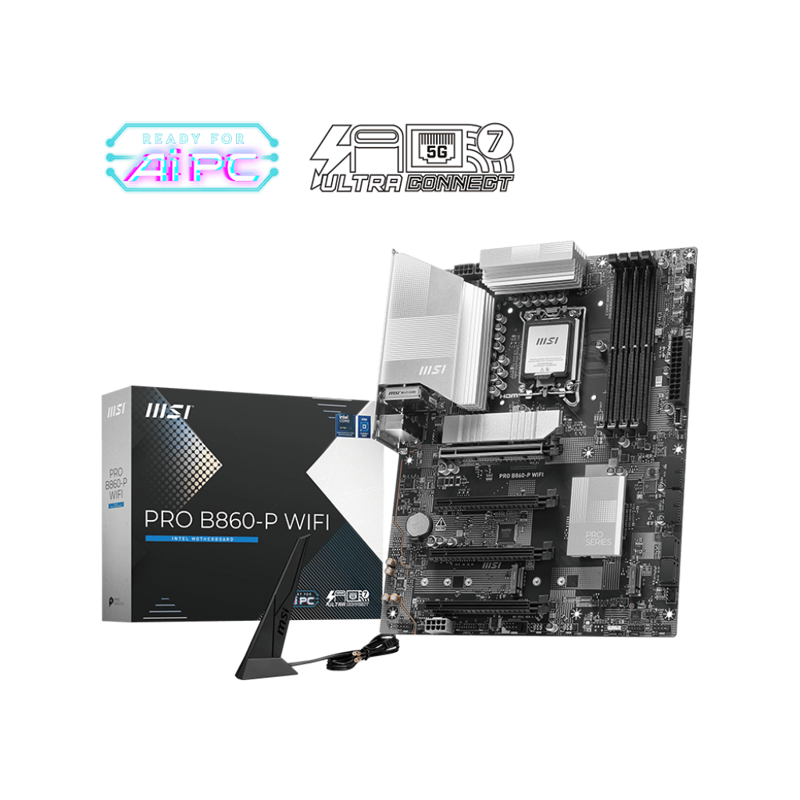 Материнская плата MSI PRO B860-P WIFI, LGA1851, Intel B860, ATX, DDR5, фото 2