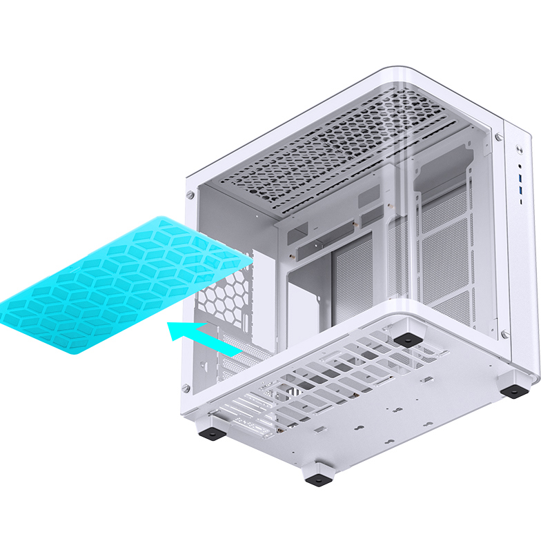 Корпус для ПК Jonsbo TK-3, Mini Tower, белый, под ATX, mATX, Mini-ITX, материал закалённое стекло, сталь, фото 14