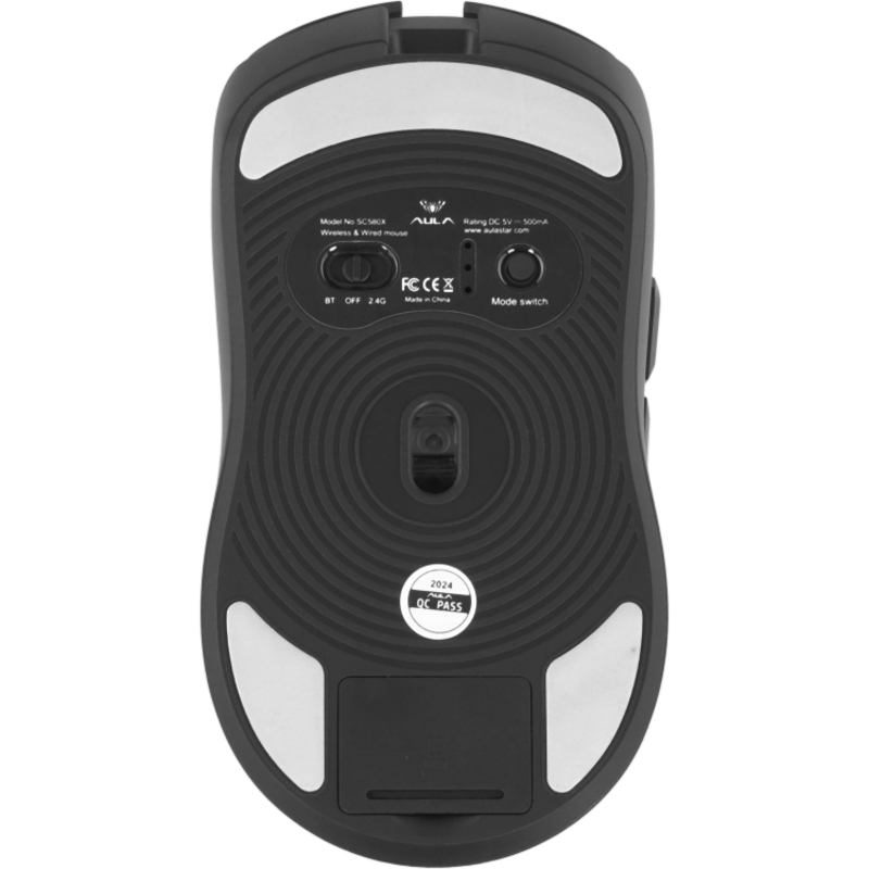 Мышь AULA SC580X, проводное и беспроводное подключение, чёрный, подсветка, фото 6