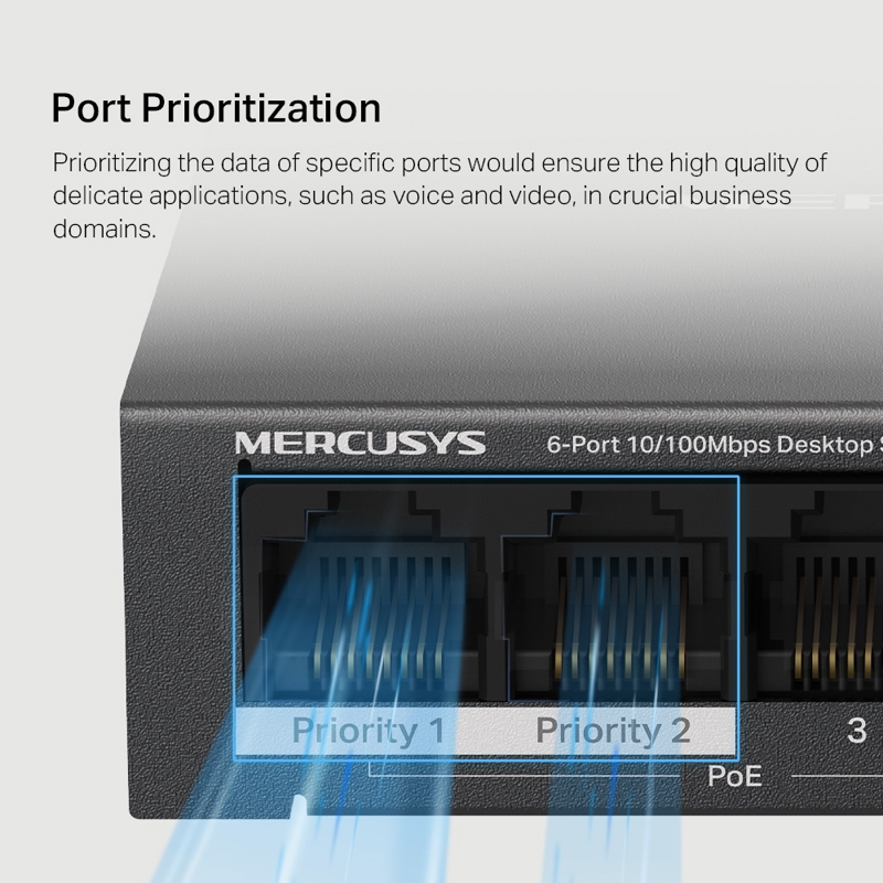 Коммутатор Mercusys 6-Port 10, неуправляемый, MS106LP, фото 8