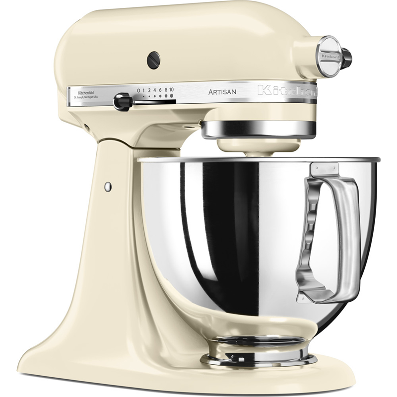 Планетарный миксер KitchenAid Artisan 5KSM125EAC, 4,8 л, 300 Вт, откидной блок, кремовый, фото 5