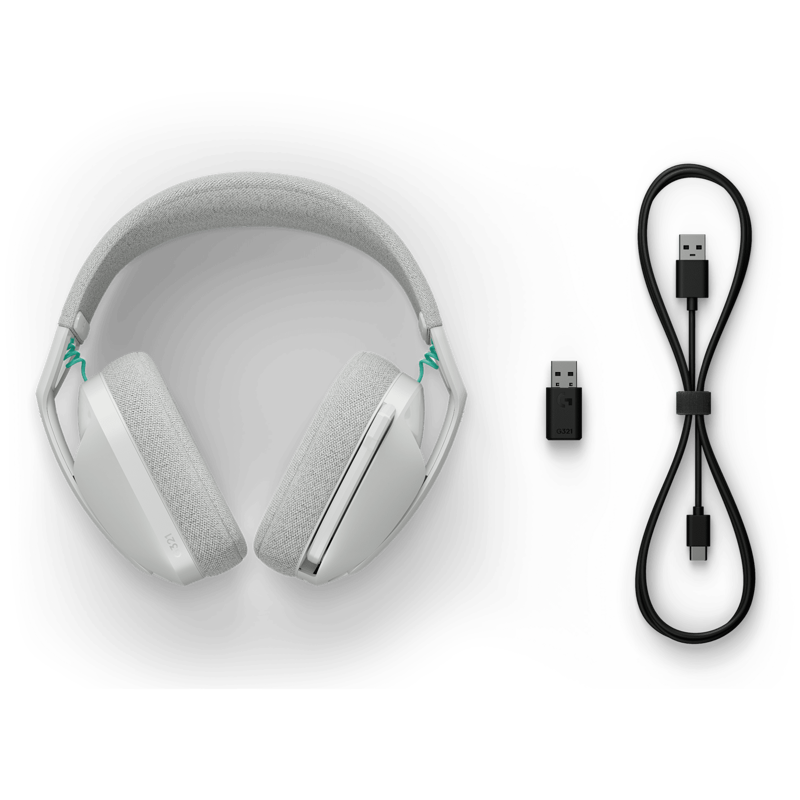 Гарнитура Logitech G321 LIGHTSPEED, радиоканал, Bluetooth 5.2, полноразмерные, белый, микрофон поворотный, фото 4