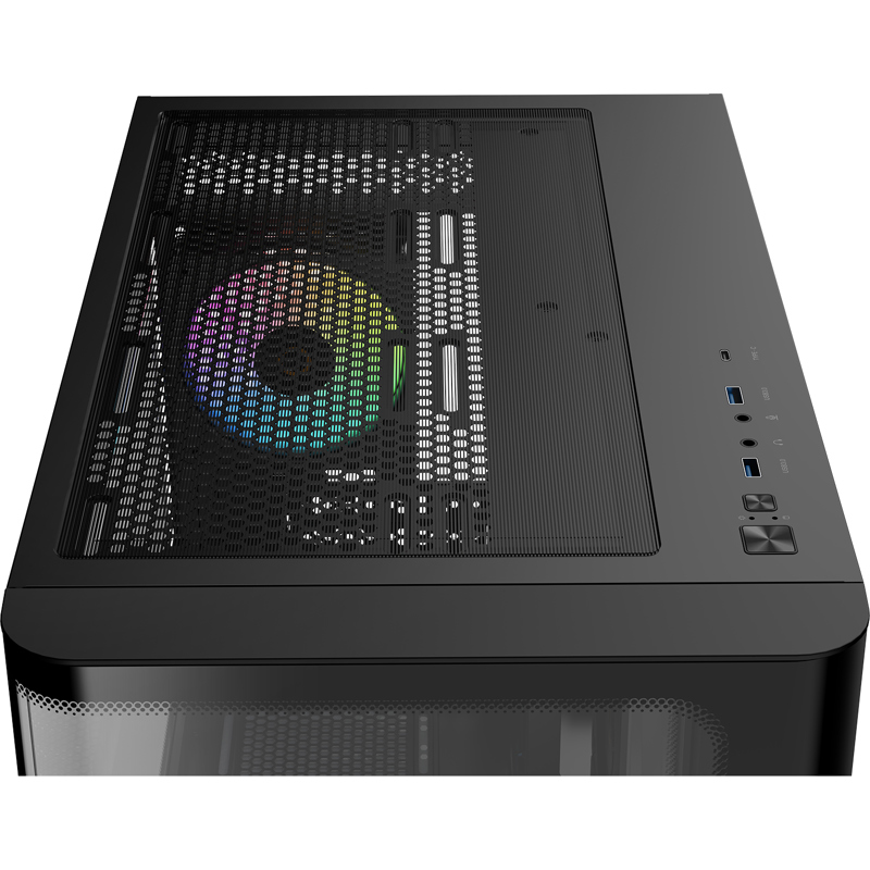Корпус для ПК Ocypus Iota C50 Curve BK ARGB, Mini Tower, чёрный, под mATX, mITX, подсветка ARGB, фото 7