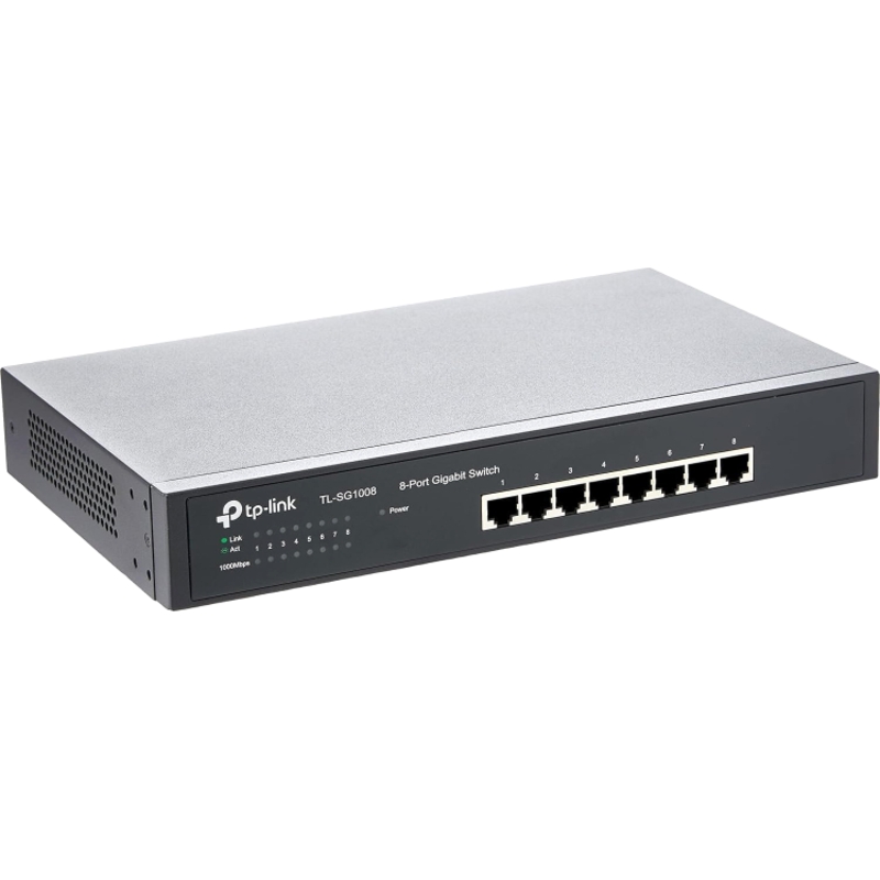 Коммутатор TP-Link TL-SG1008 неуправляемый, 8 портов 1 Гбит/с, стальной корпус 13″ 1U, фото 2
