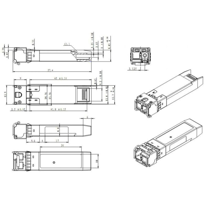 Трансивер SNR-SFP+W37-20 SFP+ WDM 10 Гбит/с, одно волокно SM, LC, 1330/1270 нм, до 20 км, фото 3