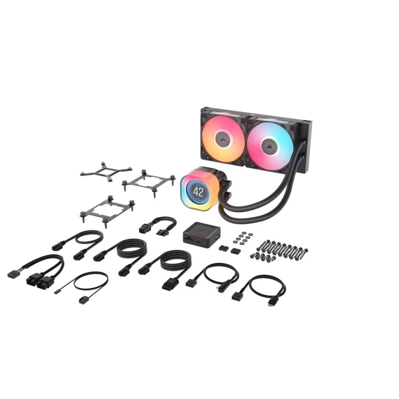 Система жидкостного охлаждения Corsair iCUE LINK TITAN 240 RX LCD, вентилятор 120 мм, шум 36 дБА, фото 6
