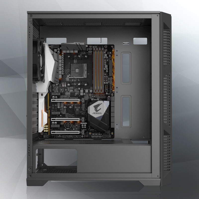 Корпус для ПК Raijintek ARCADIA III-MS4, Midi Tower, чёрный, под ATX, mATX, Mini-ITX, подсветка ARGB, фото 11
