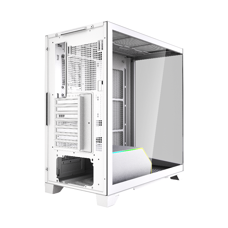 Корпус для ПК Hspd F550, Midi Tower, белый, под ATX, mATX, mITX, материал закалённое стекло, сталь, фото 2