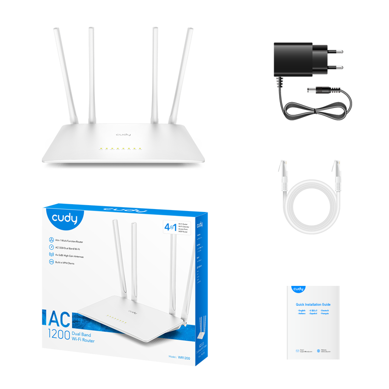 Wi-Fi роутер Cudy AC1200 Dual Band Wi-Fi Router, 4 порта LAN, фото 6