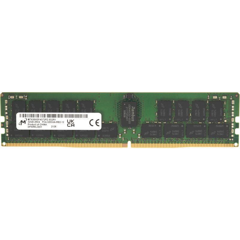 Серверная память Micron MTA36ASF4G72PZ-3G2R1TL, 32 ГБ DDR4 3200 МГц, RDIMM ECC, 2Rx4, фото 2
