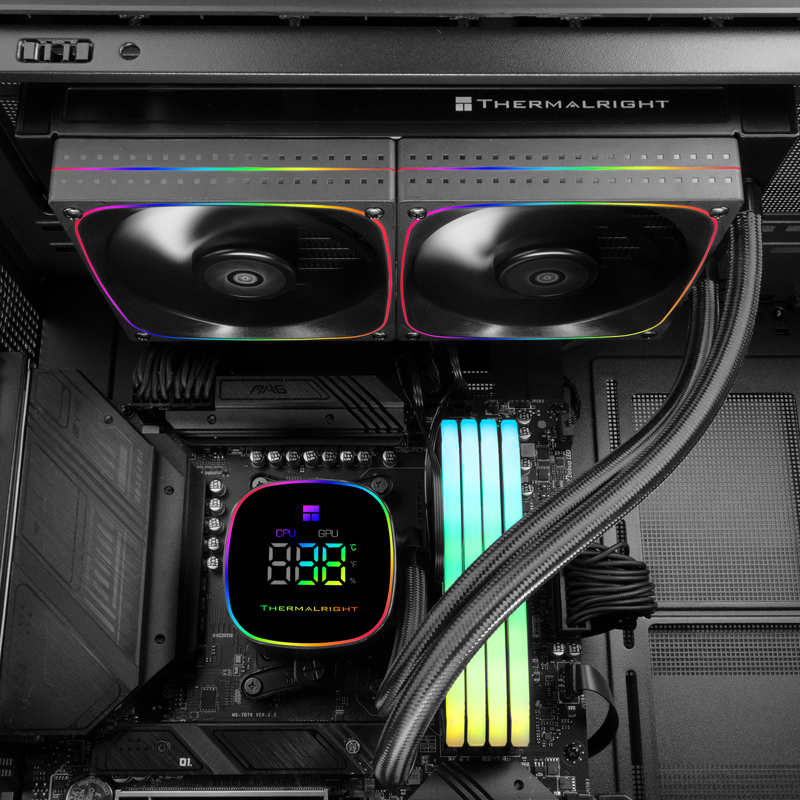 Система жидкостного охлаждения Thermalright Frozen Horizon 240 Digital, чёрный, фото 8
