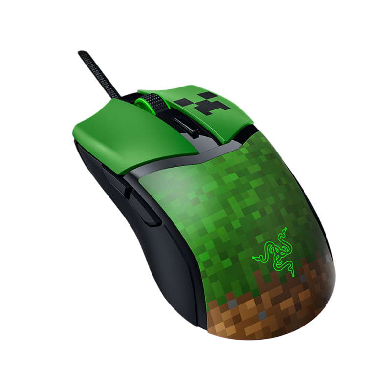 Мышь Razer Cobra - Minecraft, проводное подключение, USB-A, 8500 dpi, зелёный, подсветка, фото 2