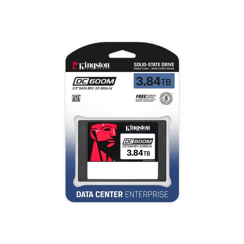 Твердотельный накопитель Kingston SSD DC600M, 3840GB, 2.5" 7mm, SATA3, 3D TLC, R/W 560/530MB/s, IOPs 94 000/59 000, TBW 7008, DWPD 1 (12 мес) (Kingston SEDC600M/3840G), фото 3