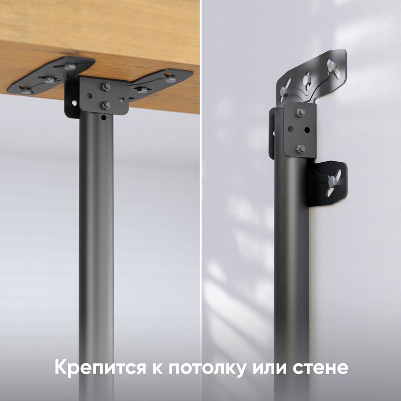 Кронштейн ONKRON потолочный 32-80" макс 400х600 высота 717-3104мм наклон -5°/+15° поворот: ±60° Макс нагрузка: 69кг (ONKRON N2L BLACK), фото 6