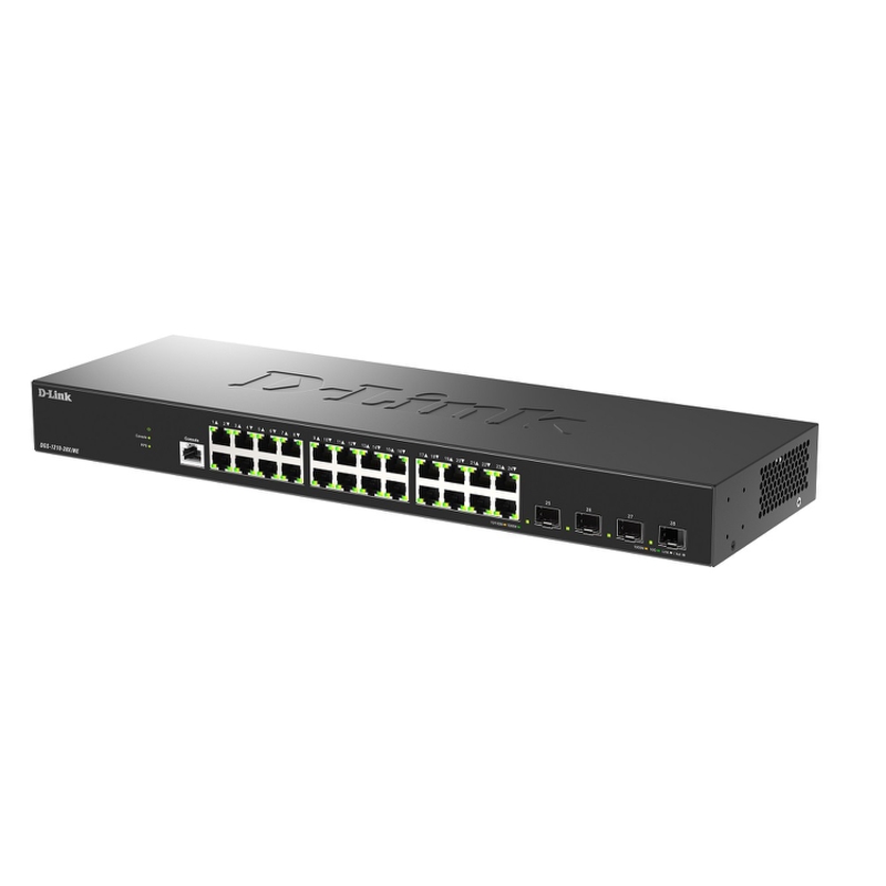 Коммутатор D-Link DGS-1210-28X/ME управляемый L2, 24 порта 1 Гбит/с, 4 SFP+ 10 Гбит/с, фото 2