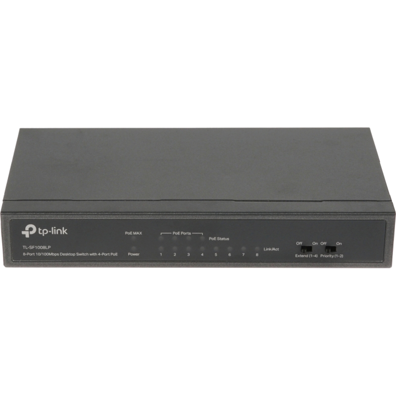 Коммутатор TP-Link TL-SF1008LP неуправляемый, 8 портов 100 Мбит/с, 4 порта PoE, 41 Вт, фото 2