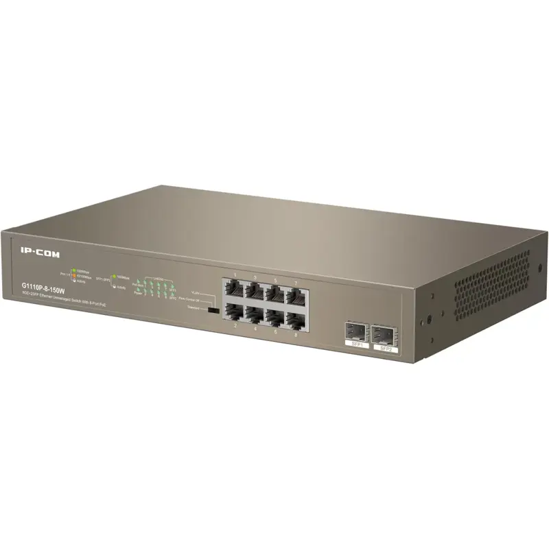 PoE-коммутатор Tenda G1110P-8-150W неуправляемый, 8 портов PoE 1 Гбит/с, 2 SFP, 130 Вт, фото 3