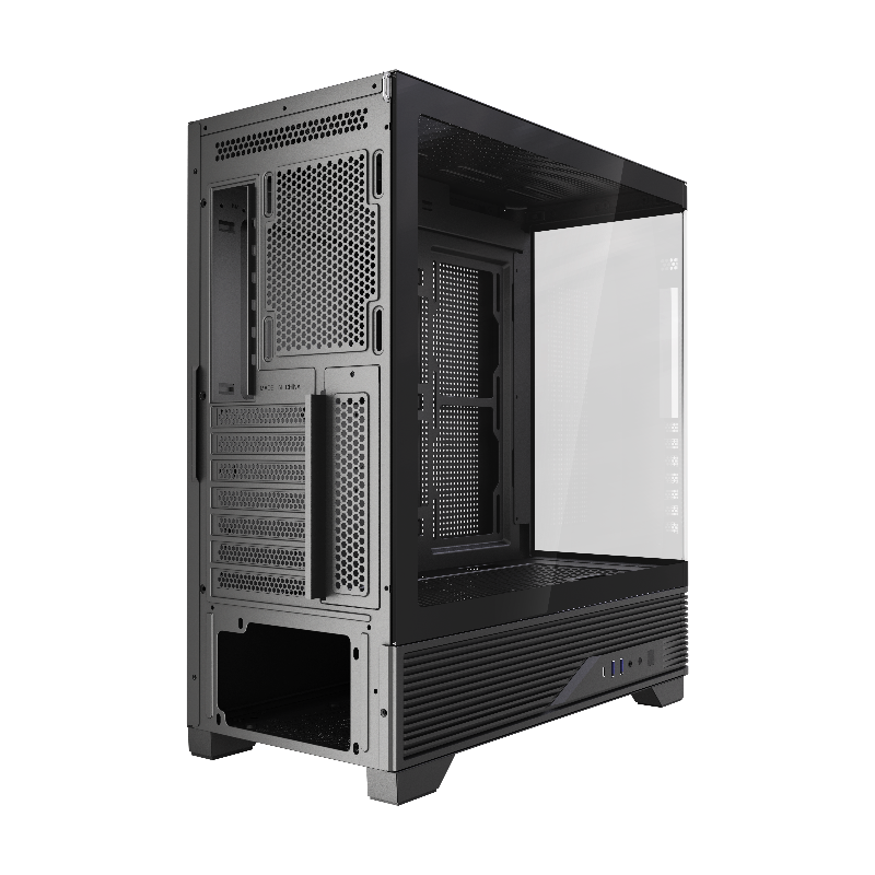 Корпус для ПК Hspd F560, Midi Tower, чёрный, под ATX, mATX, mITX, материал закалённое стекло, сталь, фото 3
