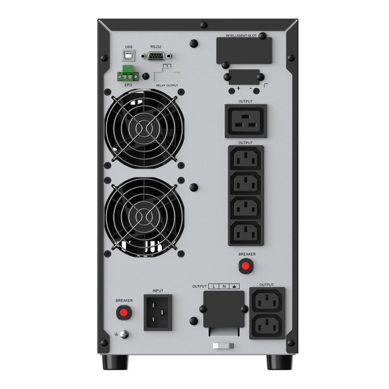 ИБП CBR ESN-3KT-6I-LCHERSC онлайн, 3000 ВА / 3000 Вт, 6 × C13 и 1 × C19, LCD, USB, RS-232, фото 3